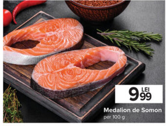 Carrefour Medalion de somon per 100g Ofertă