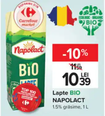 Carrefour Napolact lapte bio 1l Ofertă