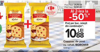 Carrefour Boromir cozonac de post cu rahat 500g Ofertă