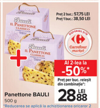 Carrefour Bauli panettone 500g Ofertă
