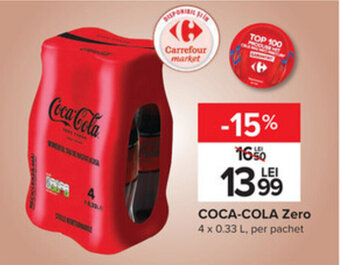 Carrefour Coca-cola zero 4 x 0.33l Ofertă
