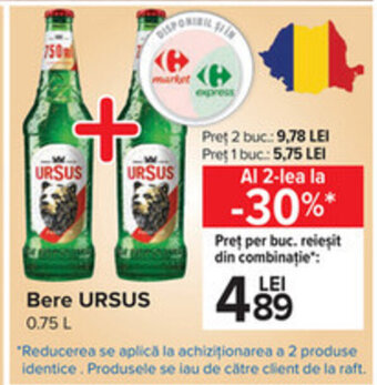 Carrefour Ursus bere 0.75l Ofertă