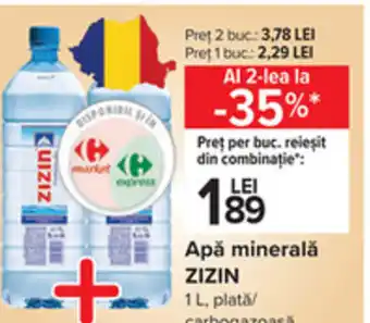 Carrefour Zizin apă minerală 1l Ofertă
