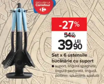 Carrefour Set x 6 ustensile bucătărie cu suport Ofertă