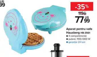 Carrefour Aparat pentru vafe hausberg hb-3561 Ofertă