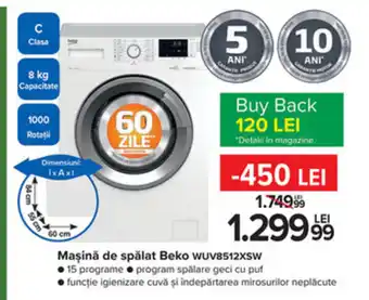 Carrefour Mașină de spălat Beko wuv8512xsw Ofertă