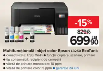 Carrefour Multifuncțională inkjet color Epson l3250 ecotank Ofertă