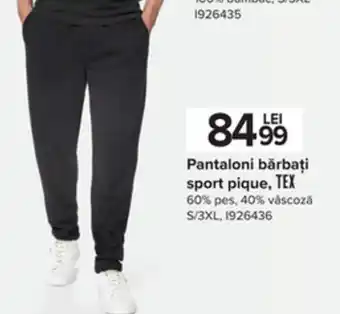 Carrefour Pantaloni bărbați sport pique, Tex Ofertă