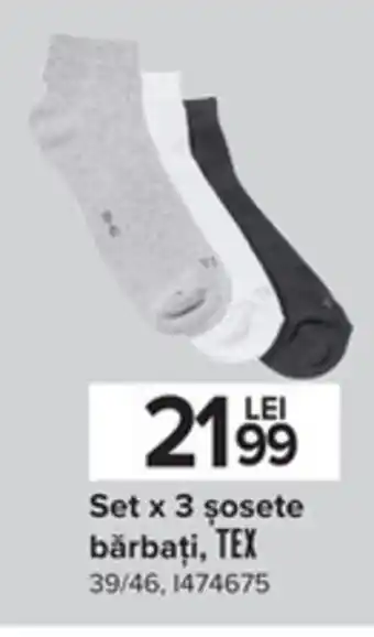 Carrefour Set x 3 șosete bărbați, Tex Ofertă