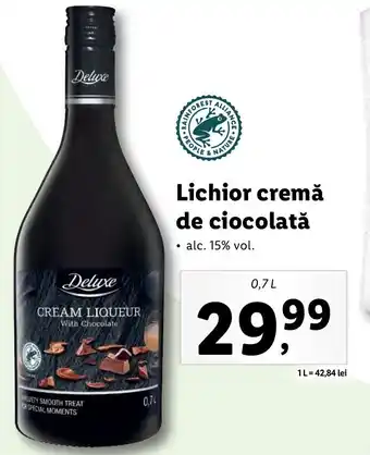 Lidl Deluxe lichior cremă de ciocolată 0.7l Ofertă