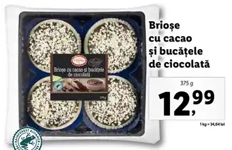 Lidl Brioșe cu cacao și bucățele de ciocolată 375g Ofertă