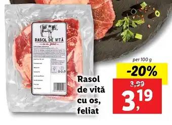 Lidl Rasol de vită cu os feliat per 100g Ofertă