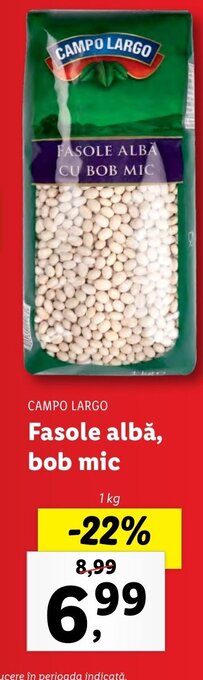 Lidl Campo largo fasole albă bob mic 1kg Ofertă