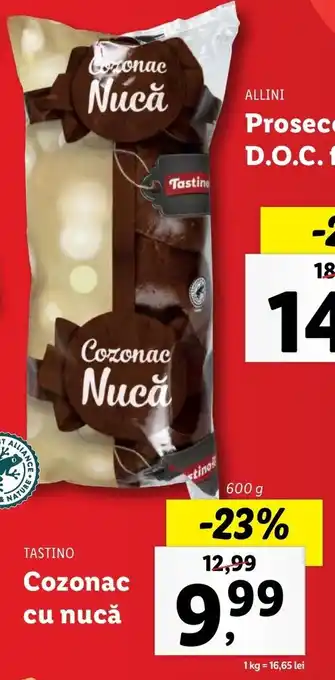 Lidl Tastino cozonac cu nucă 600g Ofertă
