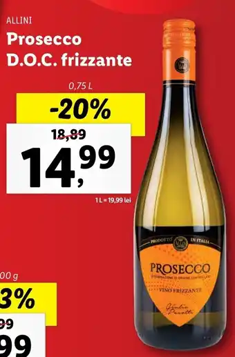 Lidl Allini prosecco d.o.c. frizzante 0.75l Ofertă