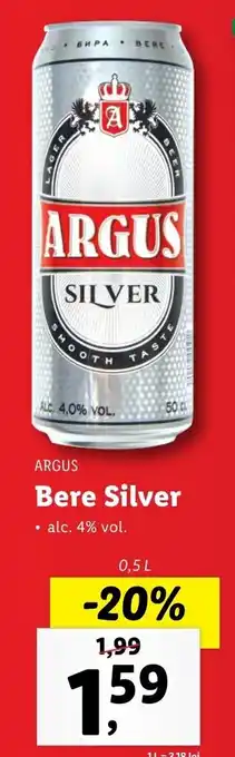 Lidl Argus bere silver 0.5l Ofertă