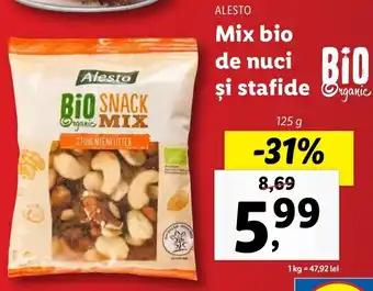 Lidl Alesto mix bio de nuci și stafide 125g Ofertă