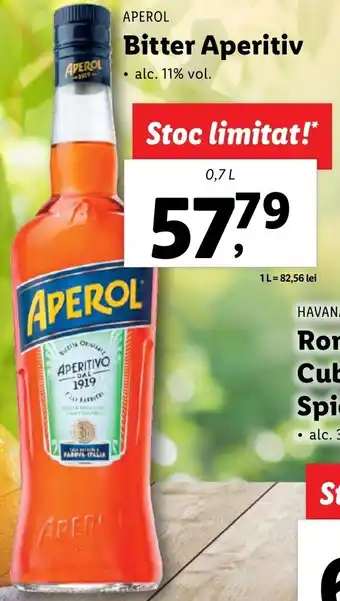 Lidl Aperol bitter aperitiv 0.7l Ofertă