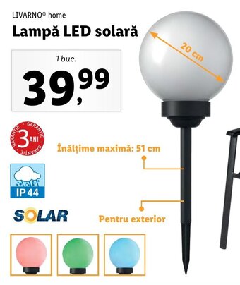 Lidl Livarno home lampă led solară 1 buc Ofertă