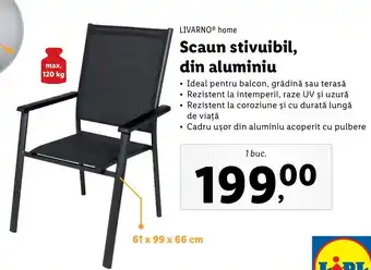Lidl Livarno home scaun stivuibil din aluminiu 1 buc Ofertă