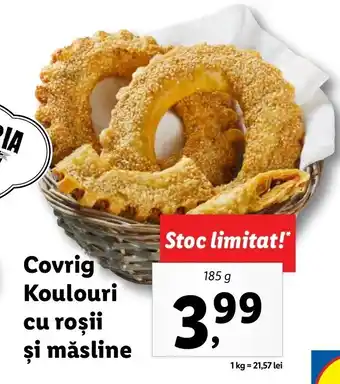 Lidl Lidl brutăria covrig koulouri cu roșii și măsline 185g Ofertă