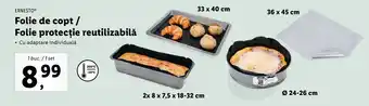 Lidl Ernesto folie de copt / folie protecție reutilizabilă 1 buc / 1 set Ofertă