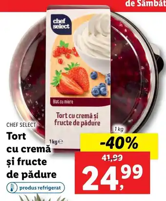 Lidl Chef select tort cu cremă și fructe de pădure 1kg Ofertă