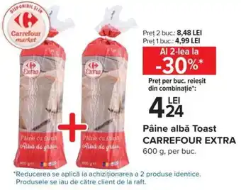 Carrefour Carrefour extra pâine albă toast 600g Ofertă