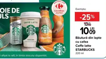 Starbucks băutură din lapte cu cafea caffe latte 220ml