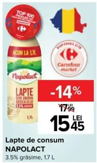 Carrefour Napolact lapte de consum 1.7l Ofertă