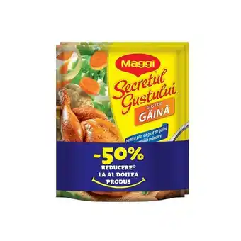 Auchan Baza pentru mancare maggi cu gust de gaina 400 g, 1+1-50% Ofertă