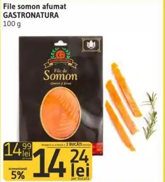Supeco Gastronatura File somon afumat 100g Ofertă