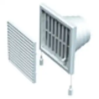 Grila vents, pvc, alb, racord 100-150 mm, 187 x 187 mm