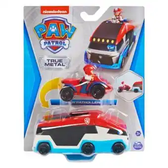Masinuta metalica de patrulare cu figurina, paw patrol, true metal