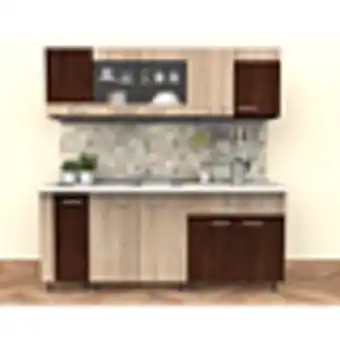 MatHaus Mobila bucatarie dana 2, wenge – sonoma, pal melaminat, lungime 2 m Ofertă