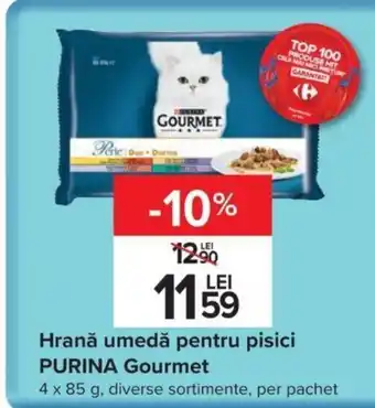 Carrefour Purina gourmet hrană umedă pentru pisici 4 x 85g Ofertă