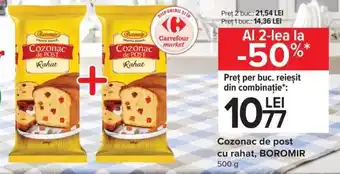 Carrefour Boromir cozonac de post cu rahat 500g Ofertă