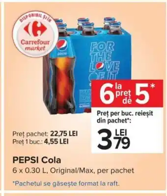 Carrefour Pepsi cola 6 x 0.30l Ofertă