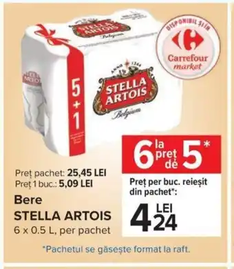 Carrefour Stella artois bere 6 x 0.5l Ofertă