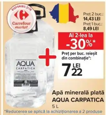Carrefour Aqua carpatica apă minerală plată 5l Ofertă