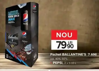 Carrefour Ballentine's pachet 7 ani 0.7l + Pepsi 2 x 0.33l Ofertă