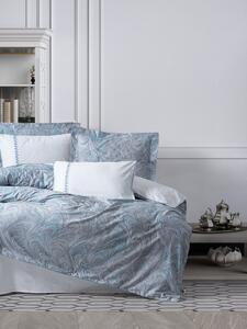 Favi Lenjerie pat dublu satinat 6 piese, cottonbox digital, stilla blue Ofertă