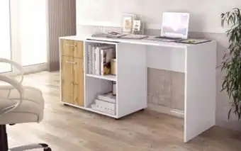 Birou alb lucios + stejar votan