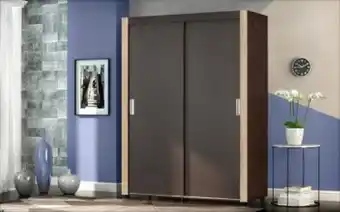 Mobila Videnov Dulap cu usi glisante wenge + stejar sonoma Ofertă