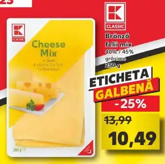 Kaufland Kaufland classic brânză felii mix 250g Ofertă