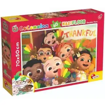 Puzzle de podea 2 in 1 cocomelon lisciani, conteaza pe mine, maxi, 60 piese