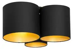 Favi Plafoniera neagra cu interior auriu 3 lumini - multidrum Ofertă