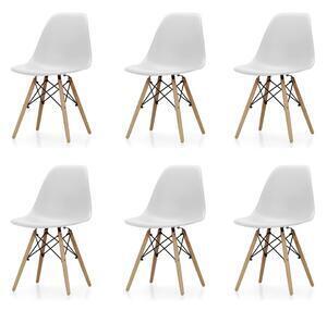 Favi Set 6 scaune bucatarie/dining velo albe Ofertă