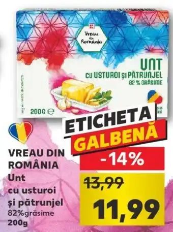 Kaufland Vreau din românia Unt cu usturoi și pătrunjel 200g Ofertă