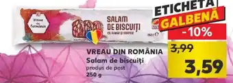 Kaufland Vreau din românia Salam de biscuiți 250g Ofertă